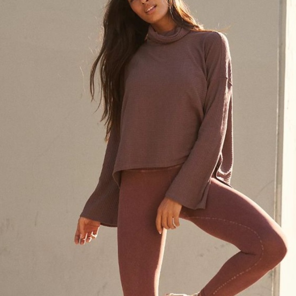 Free People Movement Turtleneck Ribbed Top